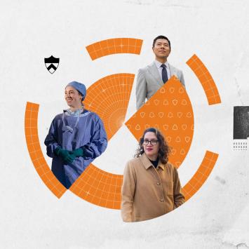 banner depicting alumni working in the humanities
