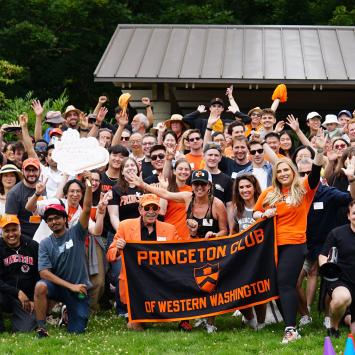 Members of the Princeton Club of Western Washington pose for a group photo.