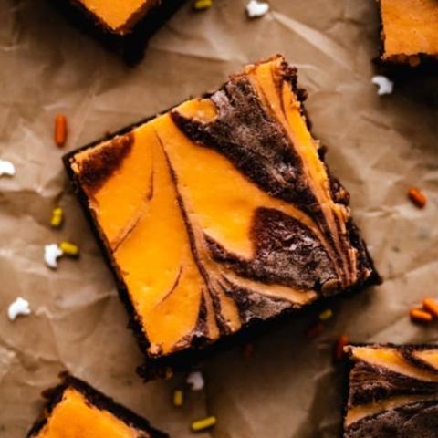 Orange and chocolate iced brownies