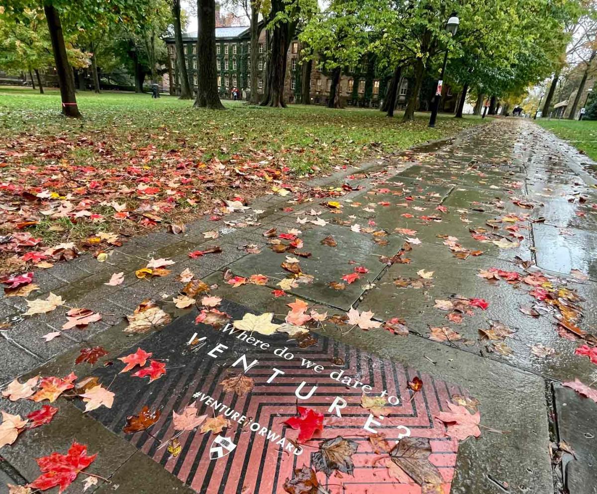 Venture Forward banner on sidewalk