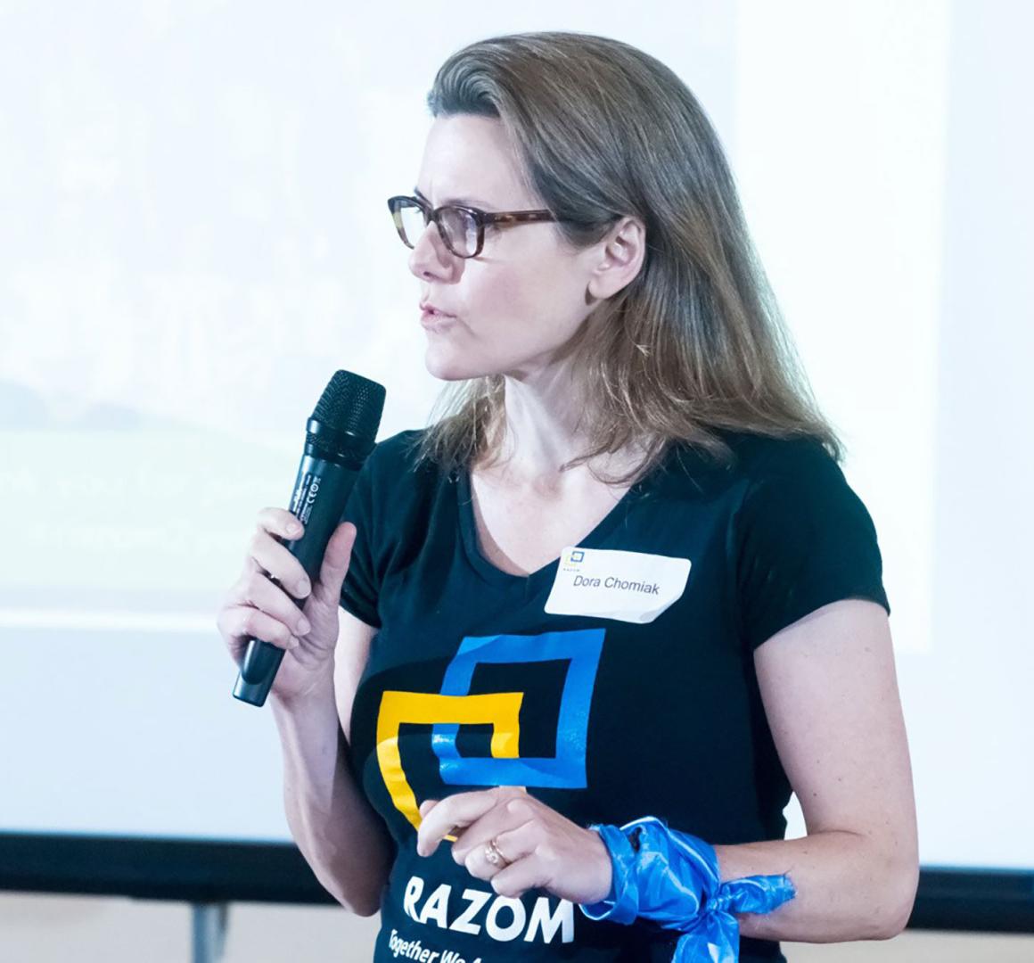 Dora Chomiak '91, president of Razom for Ukraine