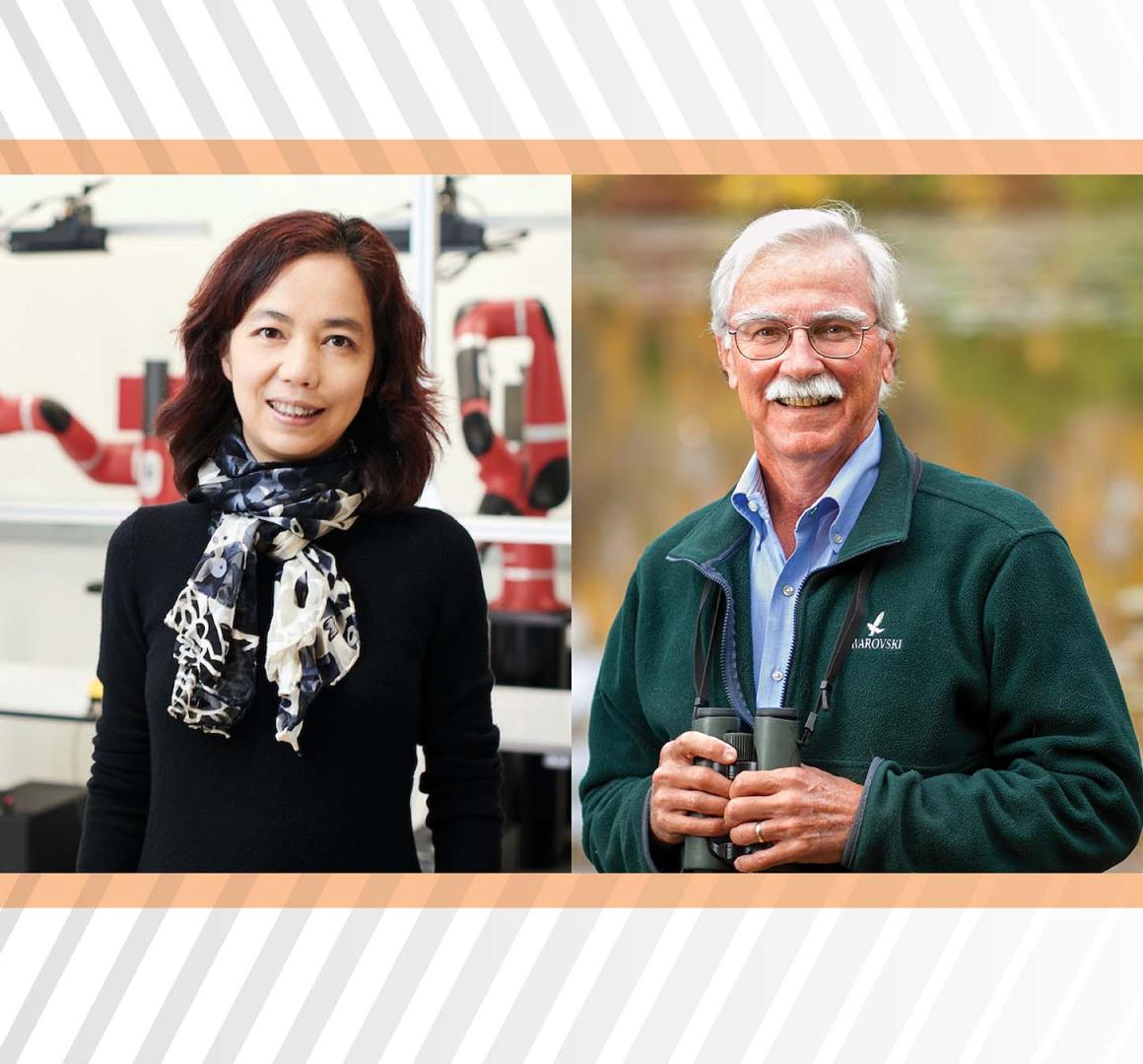 Dual portraits of Fei-Fei Li and John Fitzpatrick