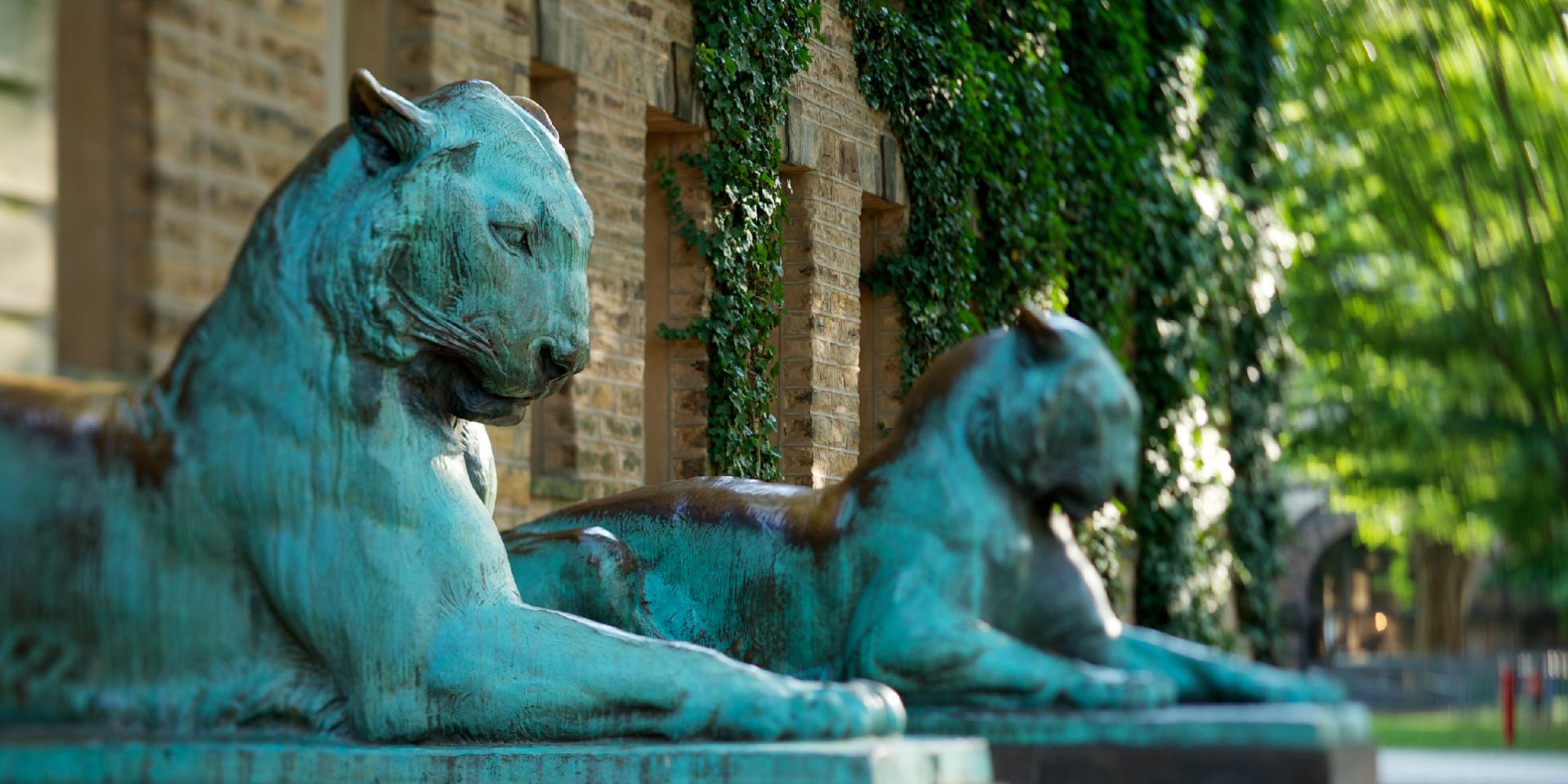Tiger statues outside Nassau Hall