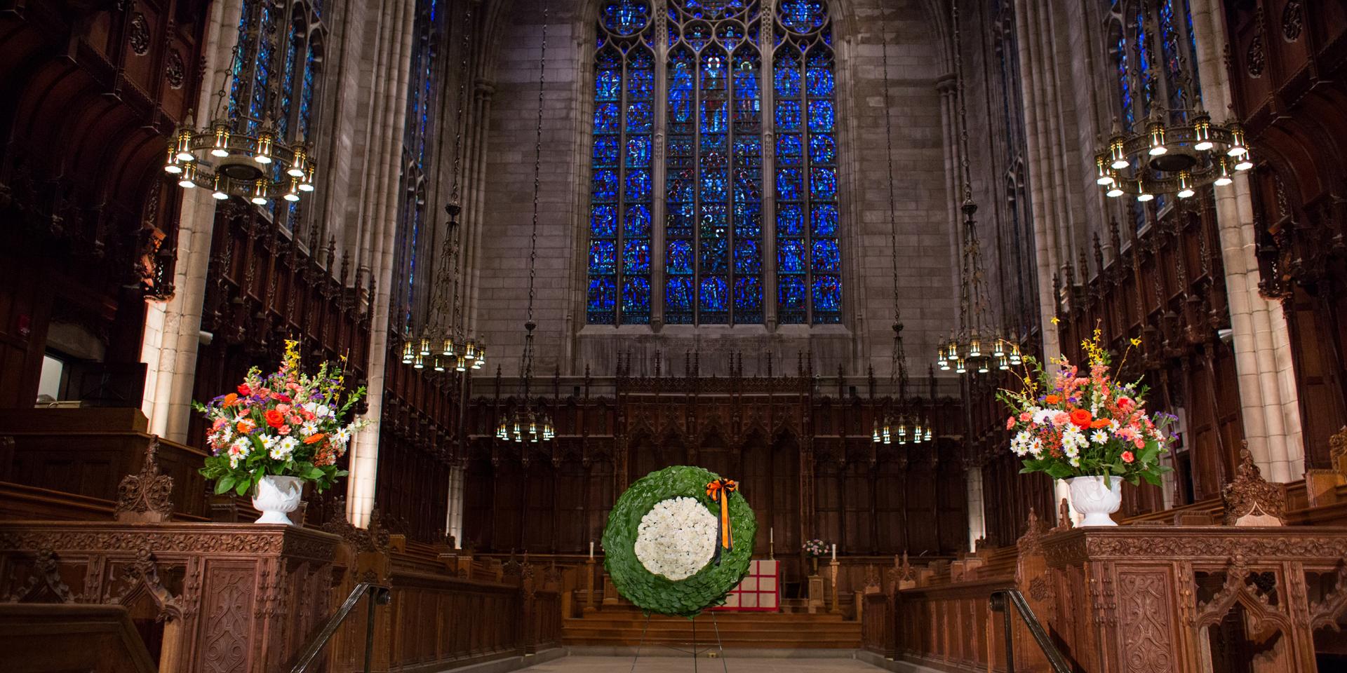 Service of Remembrance wreath in Chapel