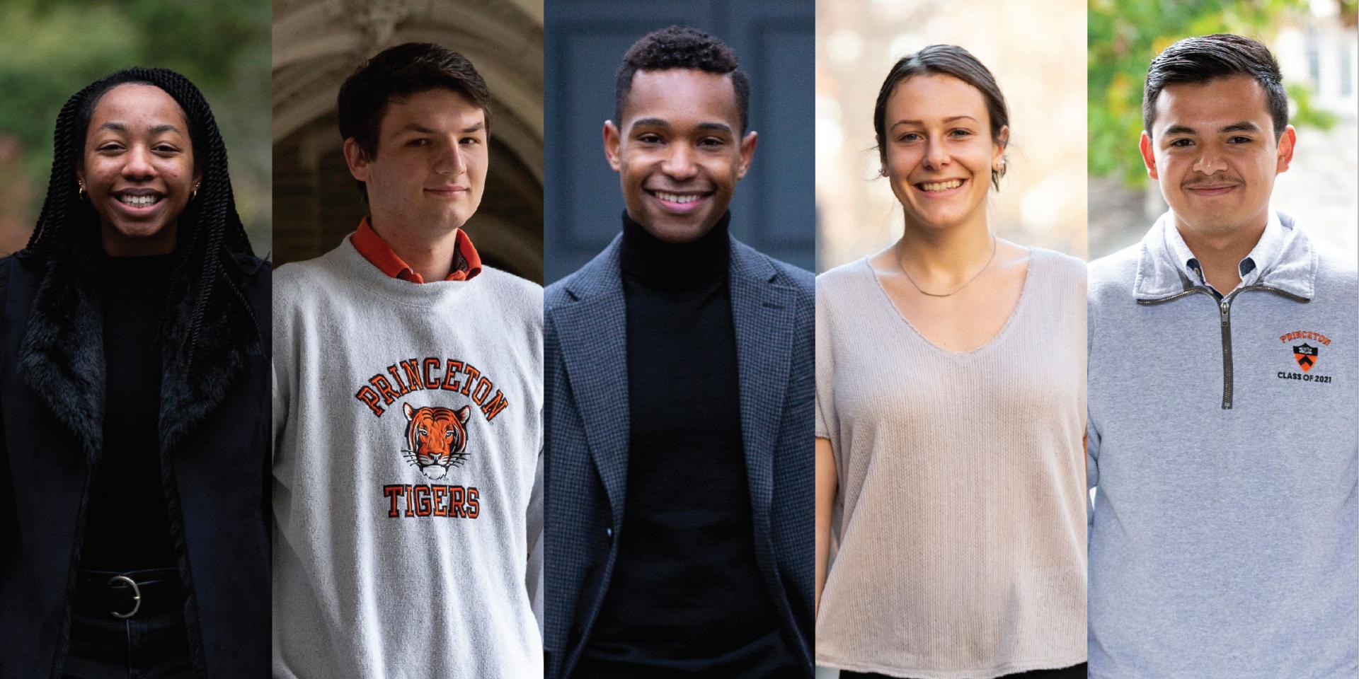 Five Princeton students who have scholarships