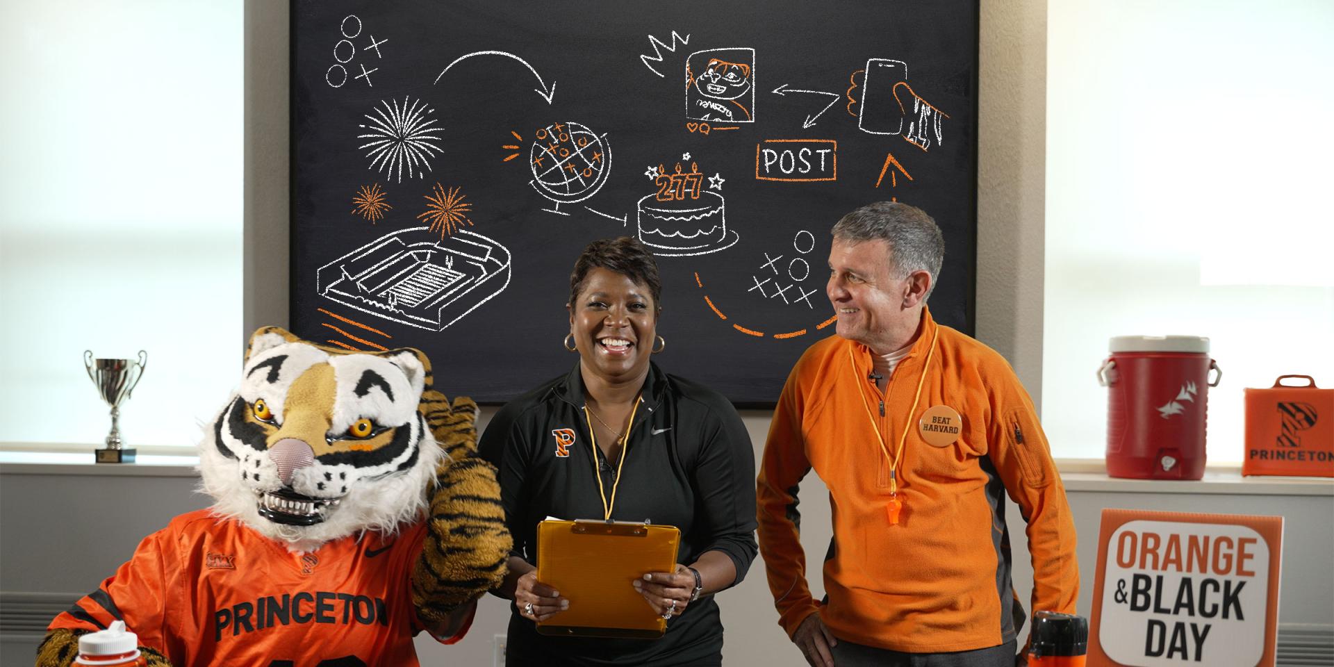 Orange & Black Day huddle