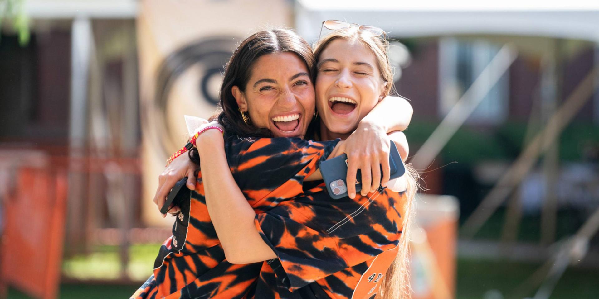 Two alumnae embracing at Reunions 2024