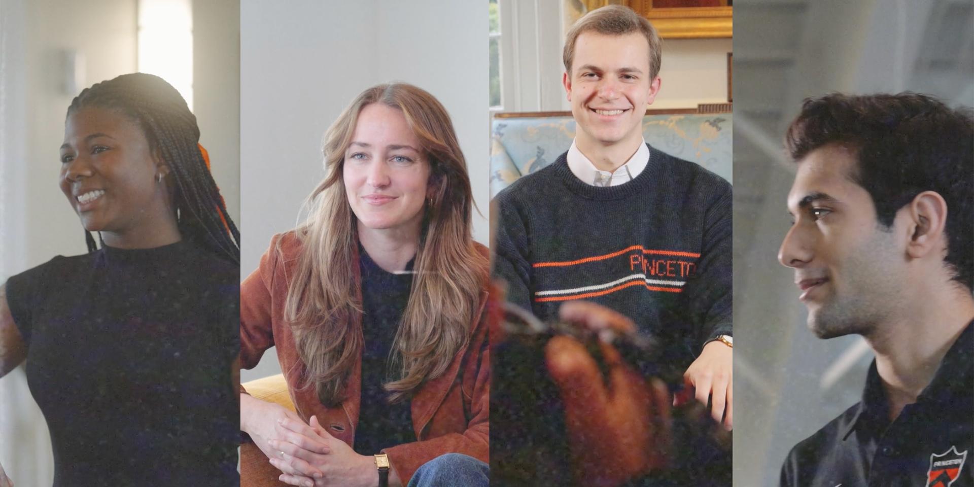 A collage of 4 current Princeton students who benefit from financial aid 