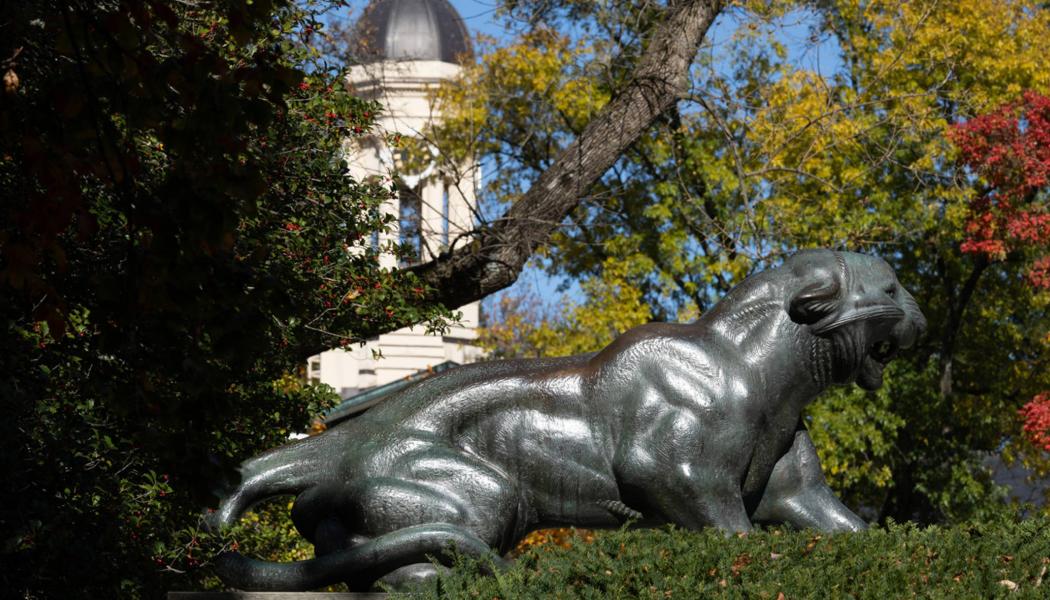 One of the Tiger sculptures near Nassau Hall