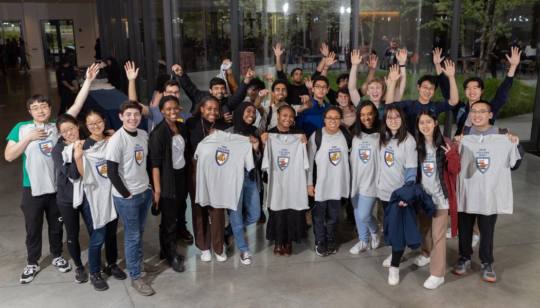 New students from Yeh College and New College West celebrate the residences' dedication