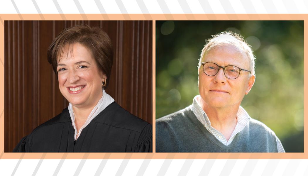 Side by side portraits of Elena Kagan and David Card