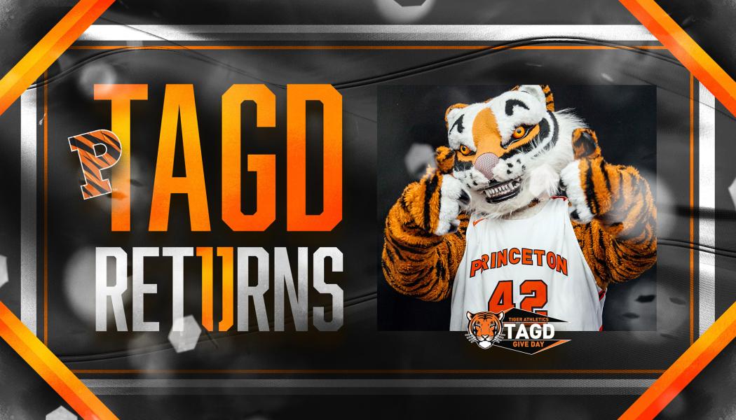 The Princeton Tiger mascot gives two thumbs up