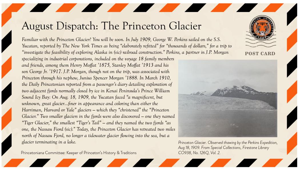 August postcard about the Princeton Glacier