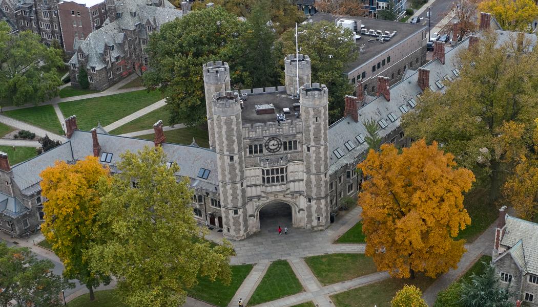 Arial view of Princeton campus