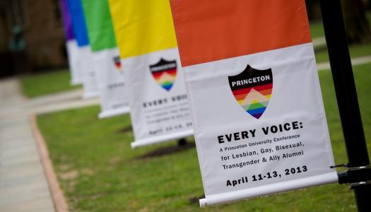 Conference signs on campus