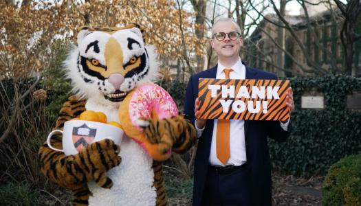 Chris Olofson and the Princeton Tiger thank alumni for the Annual Giving March Challenge