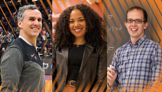 Mitch Henderson, Autumn Womack and Andrew Houck celebrate the Venture Forward campaign