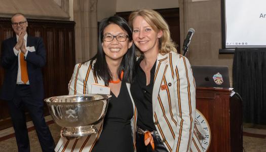 Deb Yu and Camilla Norman Field accept their Annual Giving award