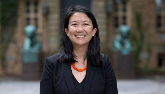 Deb Yu standing in front of Nassau Hall