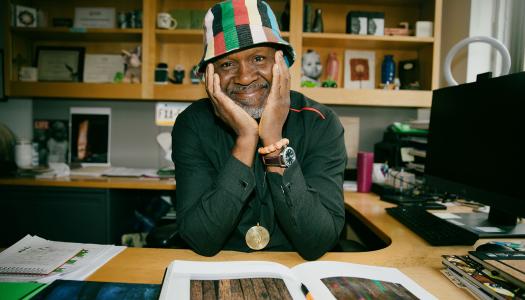 Chika Okeke-Agulu at his desk