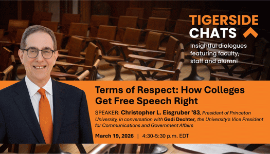 poster for Eisgruber TigerSide chat