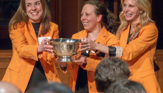 Class of 1926 Trophy winners: 2000 Class Agents Tiffany Madigan and Stephanie Ramos, with special gifts chair Alexis Moses