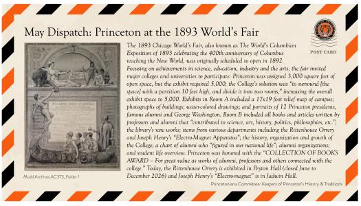 May's postcard on "Princeton at the 1893 World Fair"