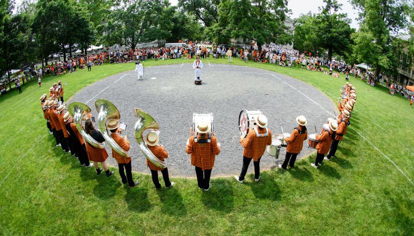 Princeton marching band playing at Reunions