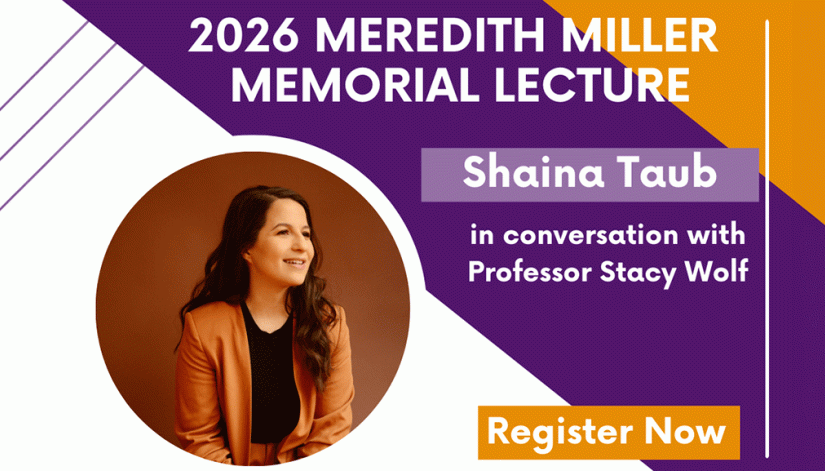 poster for Meredith Miller memorial Lecture featuring Shaina Taub