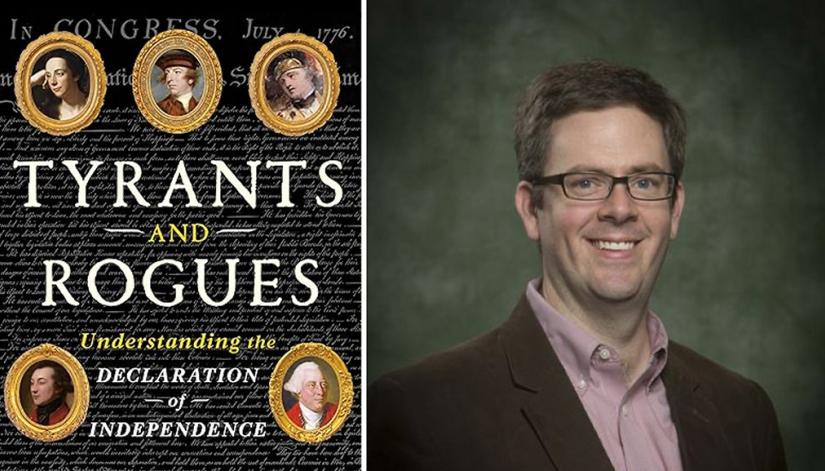 The cover of a book and a portrait of the male author