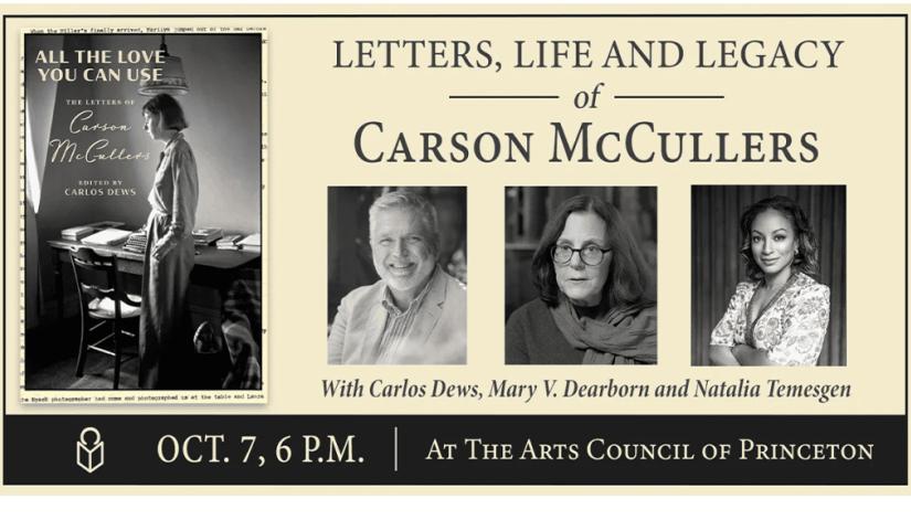 Carson McCullers image with portraits of three experts.