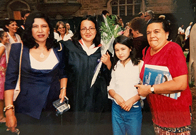 Jennifer Morton '02 and her family at Princeton's 2002 commencement