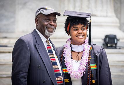 Morgan Smith with her grandfather, David King