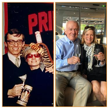 Alan Usas '71 and his wife, Karen, in 1969 and now