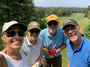 Brian MacFarlane ’86, Leah van der Voort MacFarlane ’88, Tommy MacFarlane ’88, and Kathryn Hayward ’88