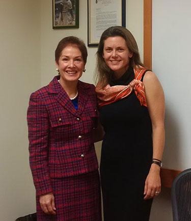 Chomiak at the U.S. Embassy with Ambassador Marie Yovanovitch ’80 in 2016. 
