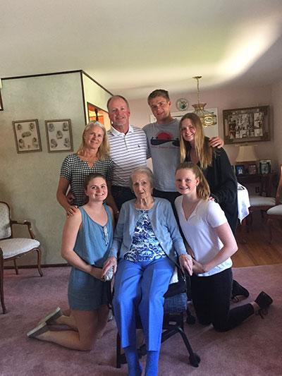 The Mannion family, with Marty's mother, Greta