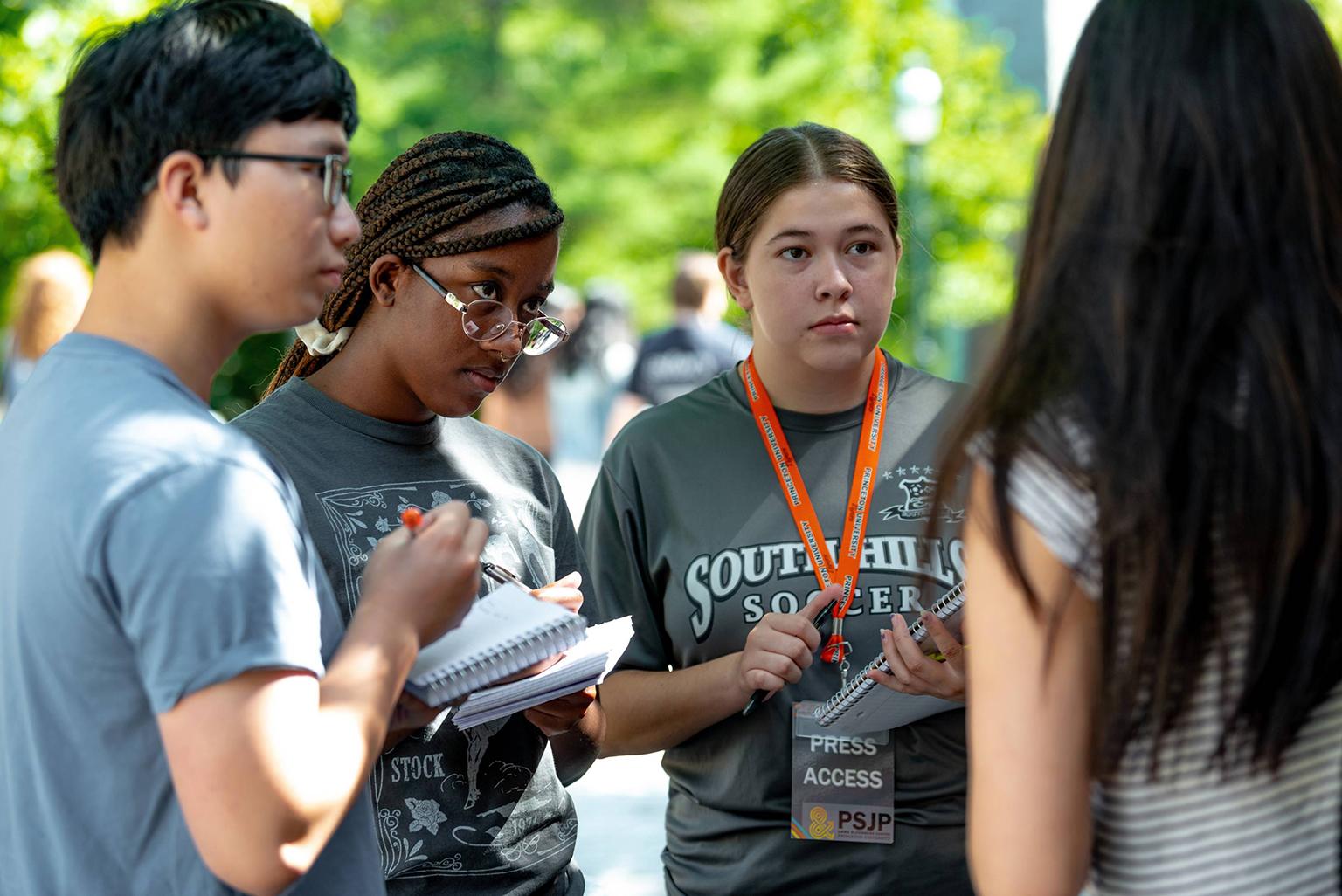Princeton Summer Journalism Program student reporters