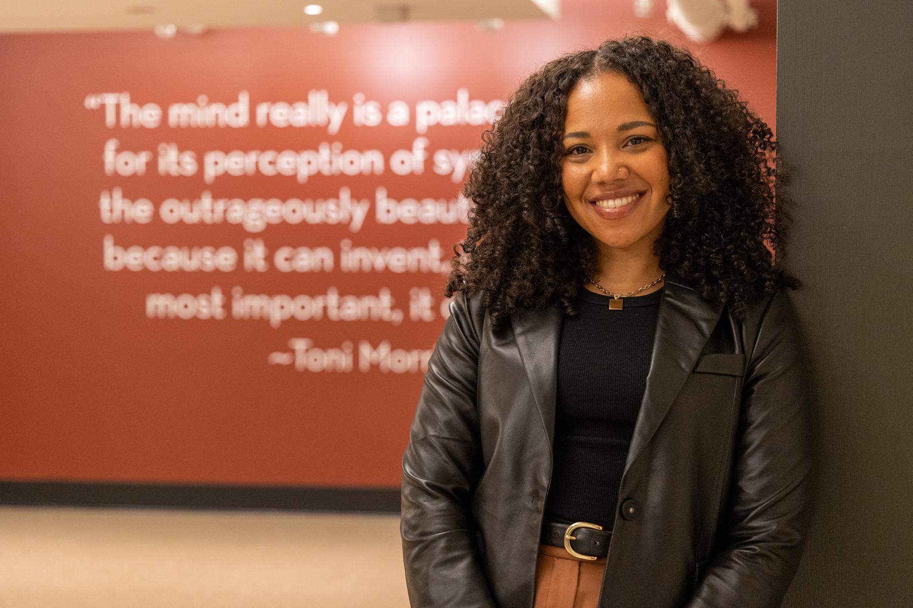 Autumn Womack at the Toni Morrison exhibit