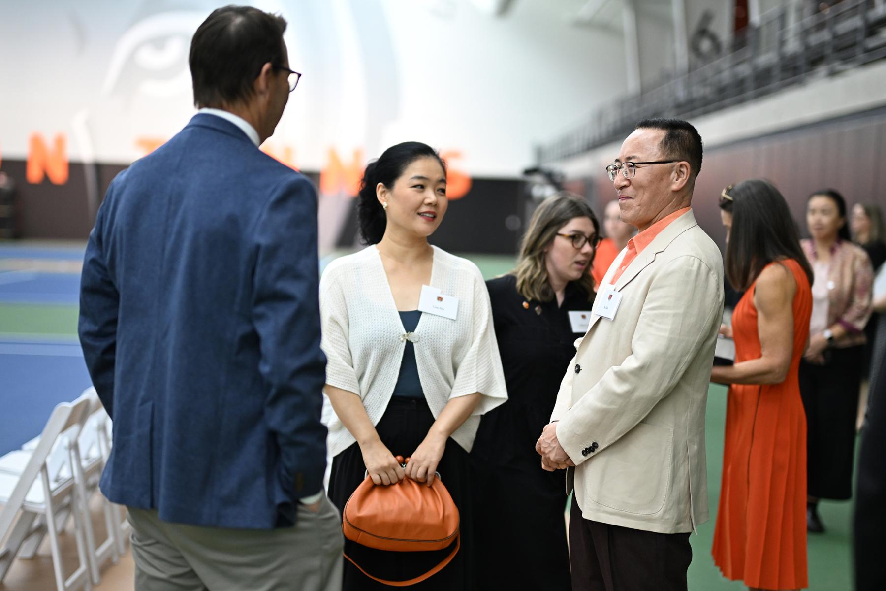 Lina Zha and Si Qin at dedication of Si Qin Family Indoor Tennis Center