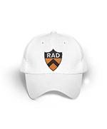 white cap with a Princeton RAD logo